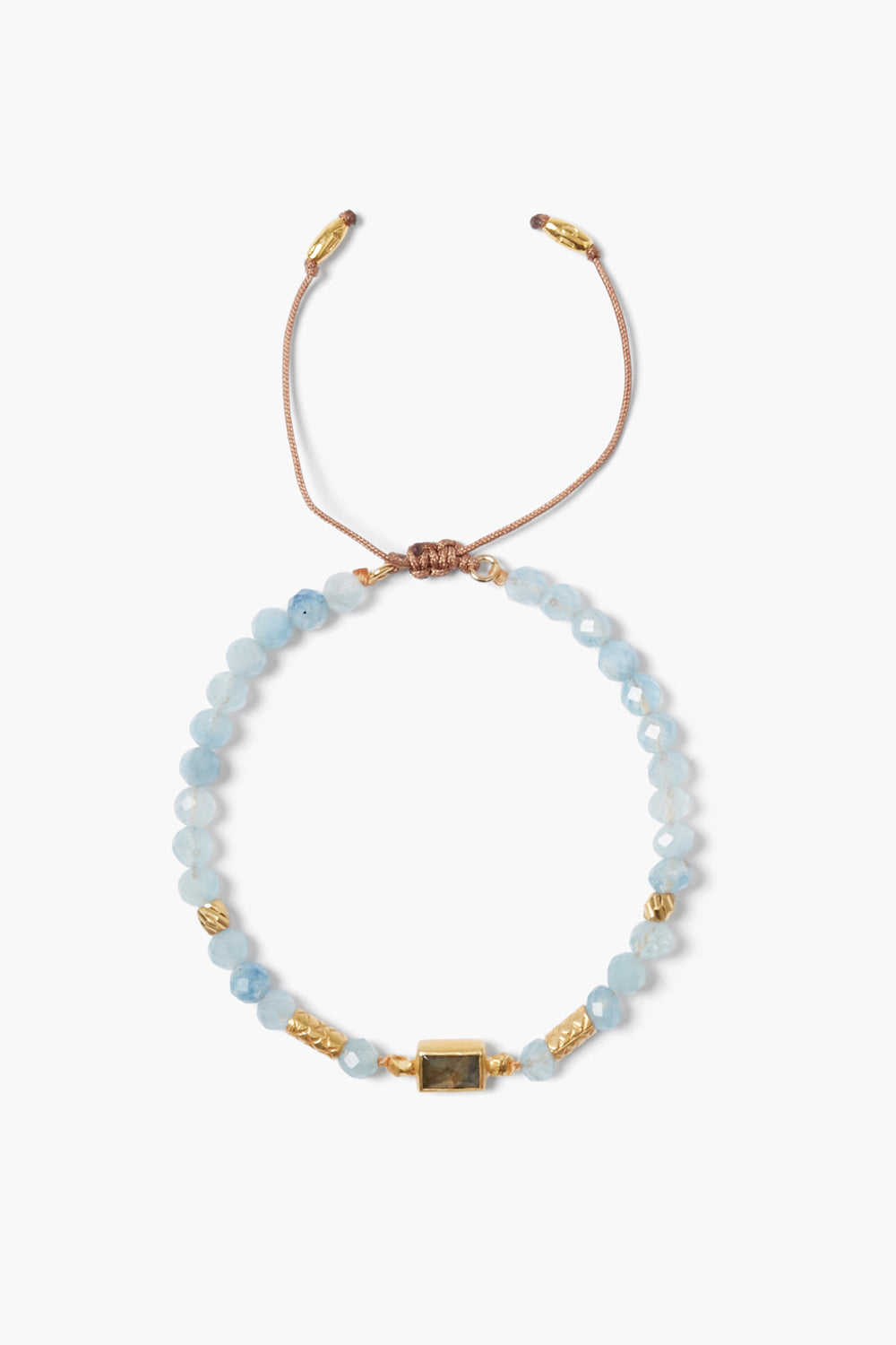 Tab Pull Tie Bracelet Aquamarine Chan Luu