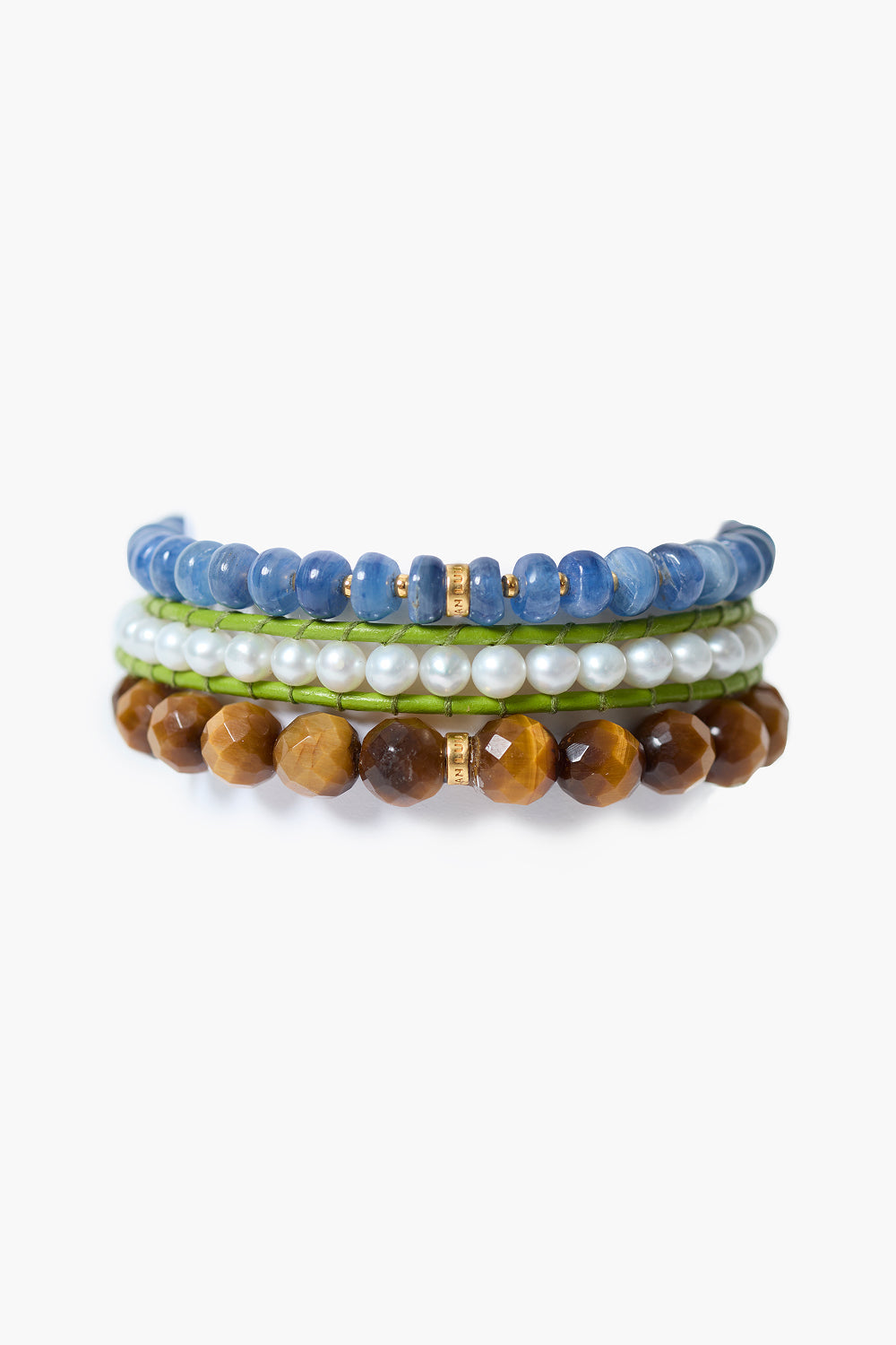 Trinity Bracelet Set Tiger's Eye – Chan Luu