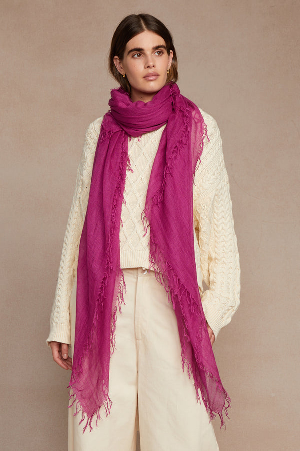 Rose Sorbet Cashmere and Silk Scarf