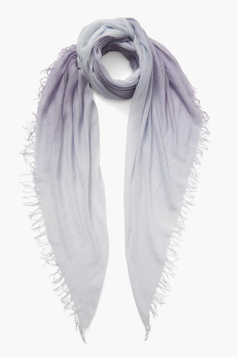Blue Granite Dip-Dyed Cashmere and Silk Scarf