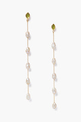 Gwen Tiered Pearl Earrings Peridot