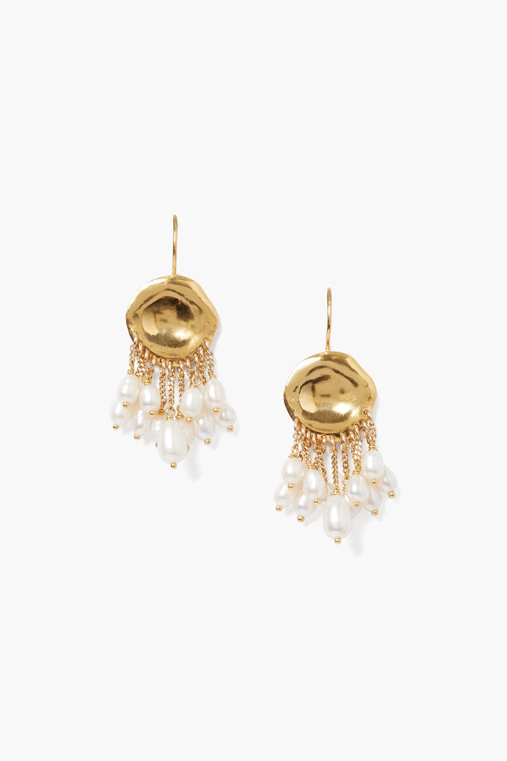 Medusa Earrings Gold White Pearl Chan Luu