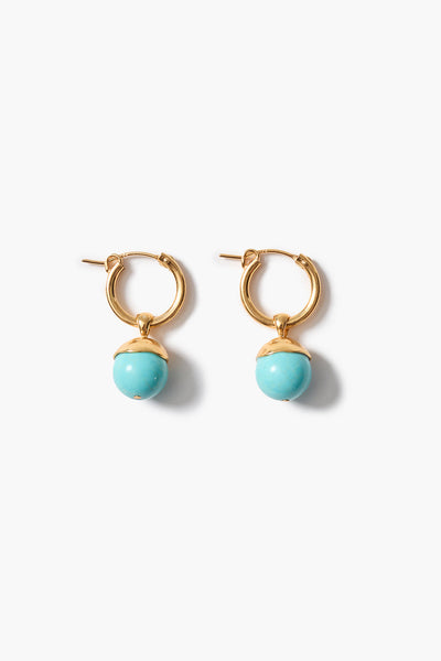 Bell Hoop Earrings Turquoise