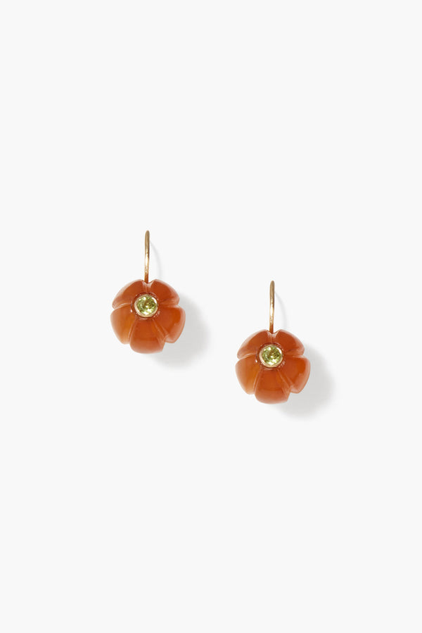 14k Pumpkin Earrings Maxi Brown Horn
