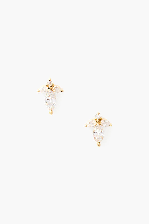 14k Diamond Cross Earrings Yellow Gold