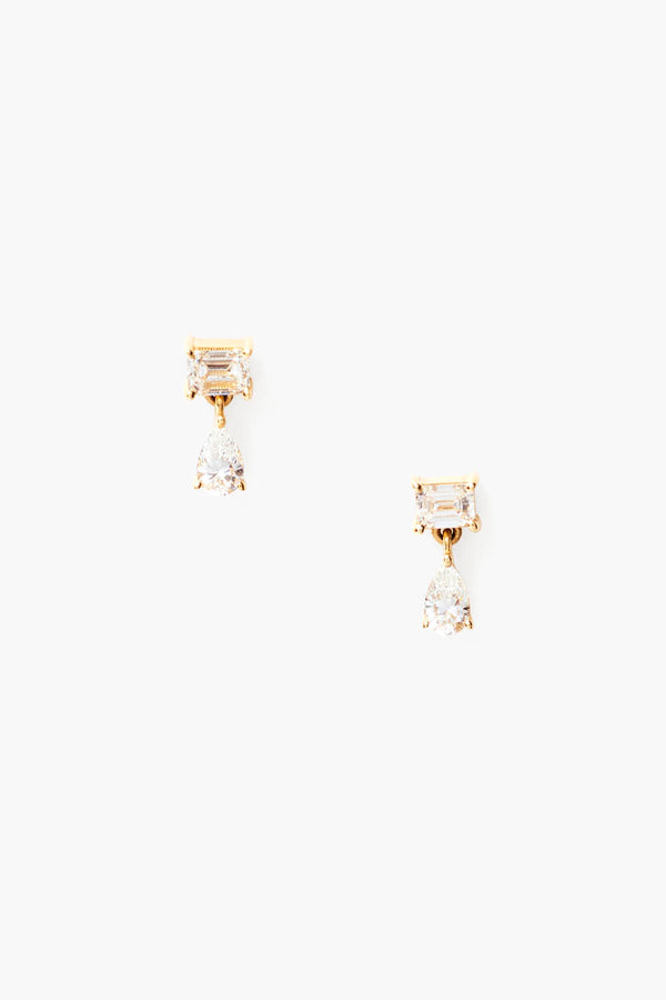 14k Diamond Drop Earrings Yellow Gold