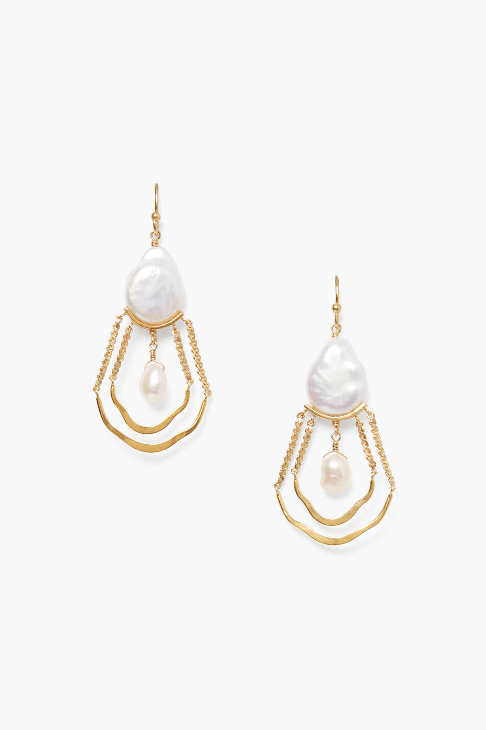 Nia Chandelier Earrings White Pearl Chan Luu