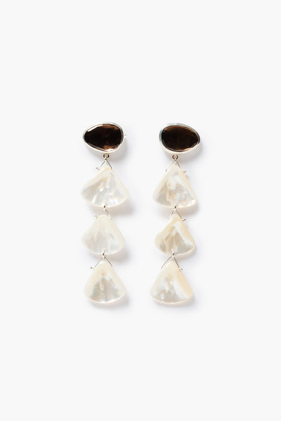 Scale Earrings White MOP