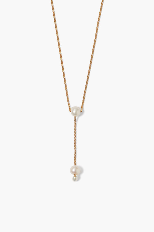 Phoebe Drop Necklace White Pearl