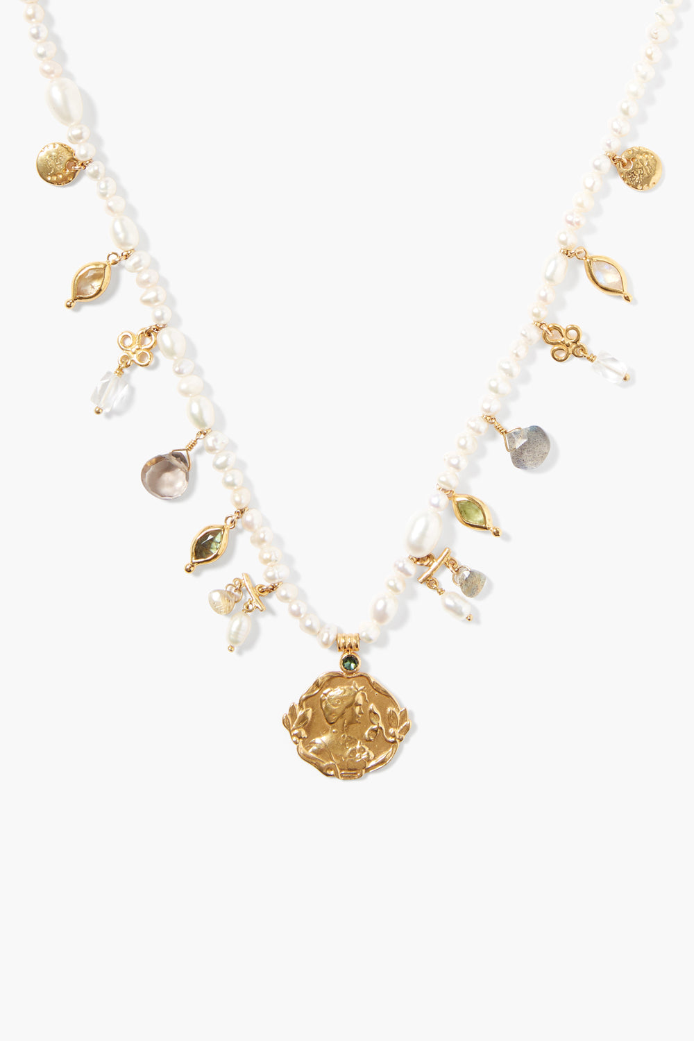 Suri Charm Necklace White Pearl Mix Chan Luu