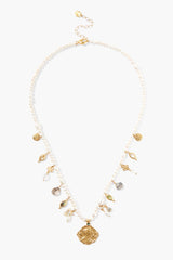 Suri Charm Necklace White Pearl Mix