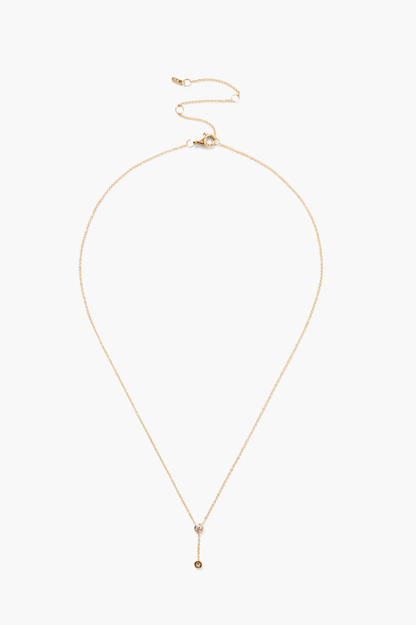 14k Diamond Trapeze Necklace Yellow Gold