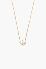 14k Diamond Crown Necklace Yellow Gold