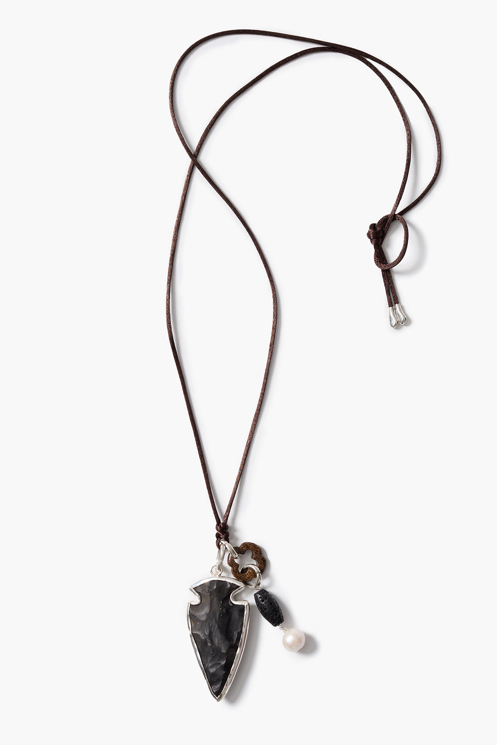 Arrowhead Charm Necklace Black