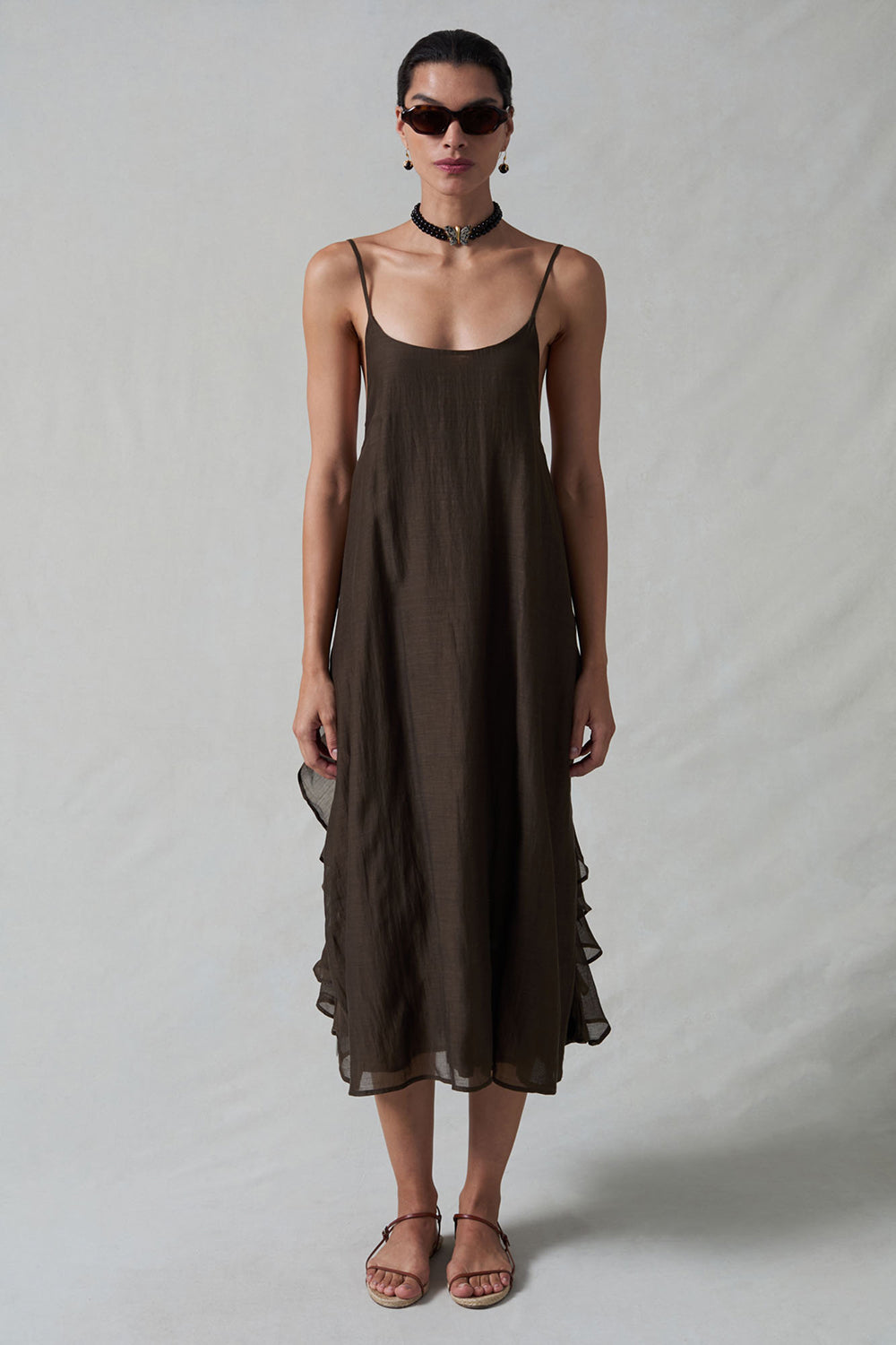 Bustle Dress Earth by Chan Luu