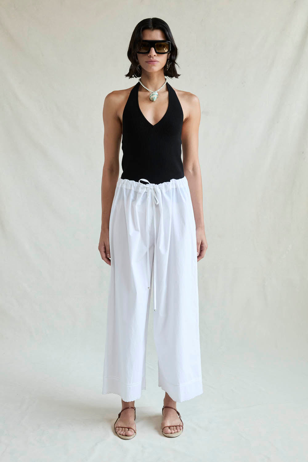 Ramona Poplin Pant White – Chan Luu