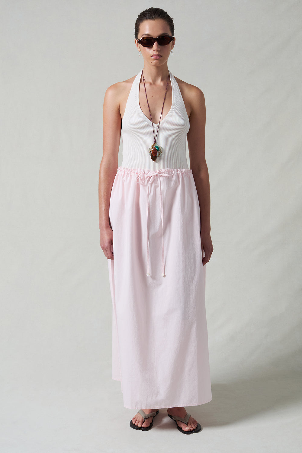 Poplin Column Skirt Rose Water – Chan Luu