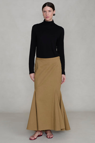 Godet Skirt Khaki