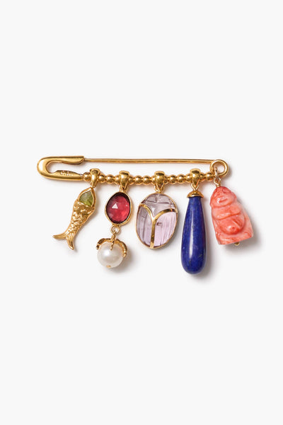 Scarab Brooch Multi