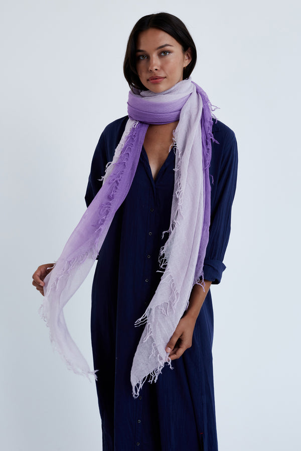 Bellflower Dip-Dyed Cashmere and Silk Scarf
