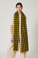 Lemon Drop Checkered Wool Scarf