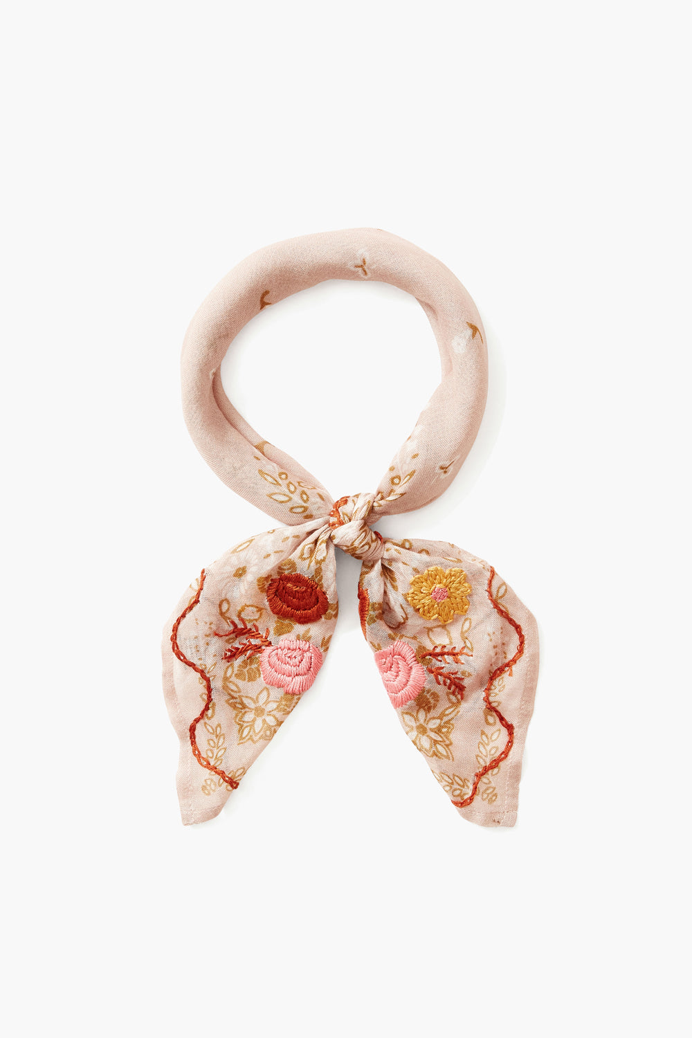 Sepia Rose Embroidered Floral Bandana Chan Luu