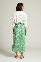 Eloise Floral Wrap Skirt Verdant Green