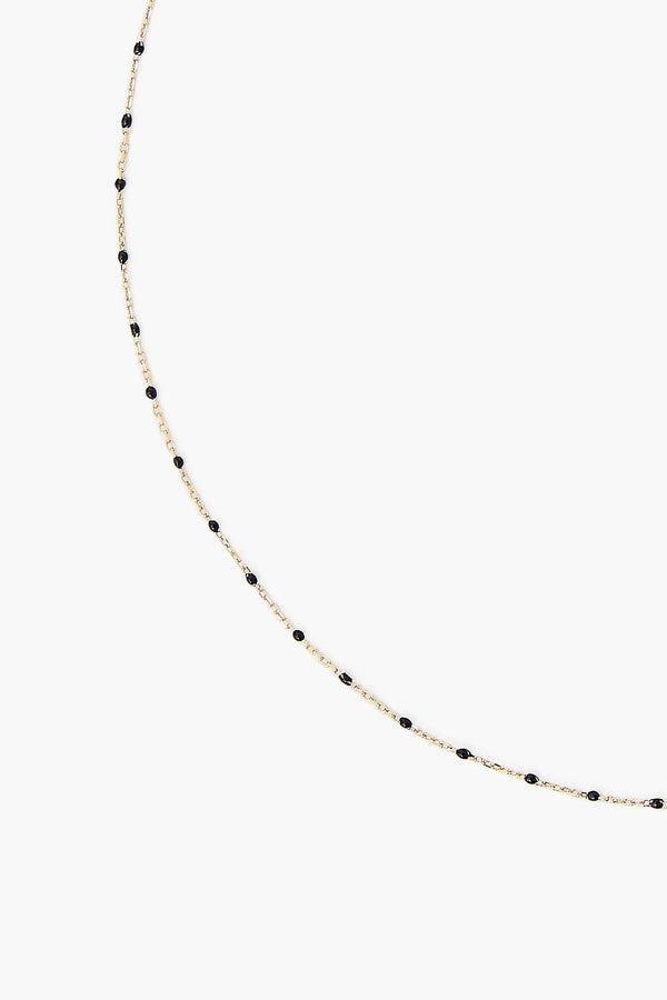 Black Enamel Bead Necklace