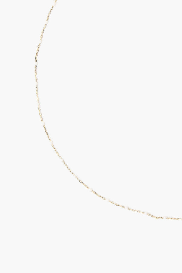 White Enamel Bead Necklace
