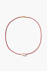 Isla Pearl Necklace Red