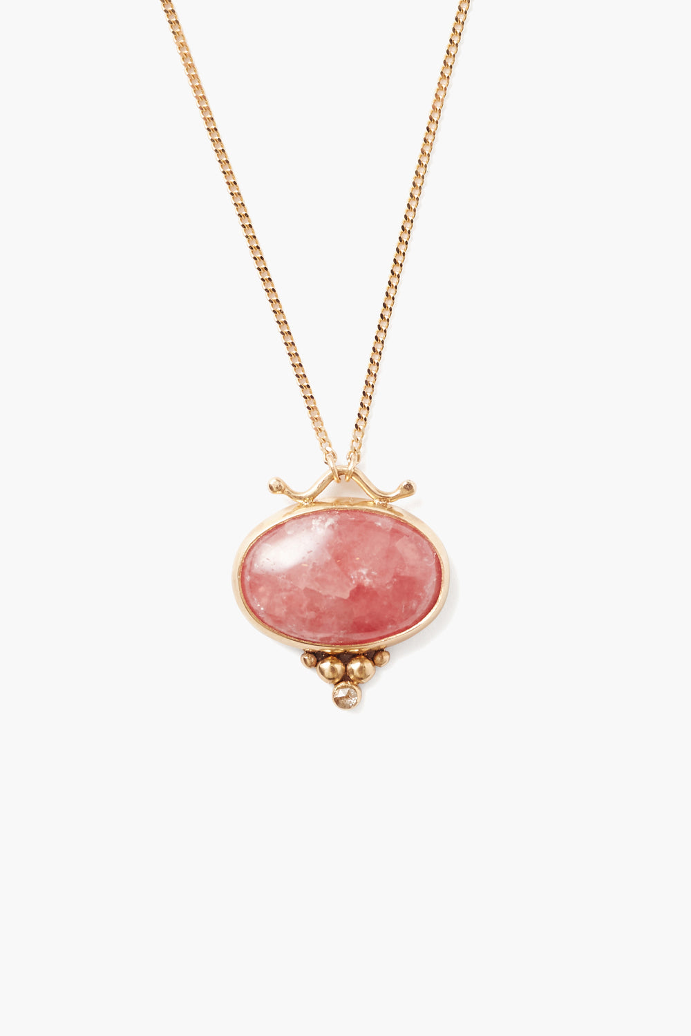 Rhodochrosite gold charm deals necklace