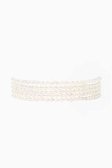 Pearl Naked Wrap Bracelet White