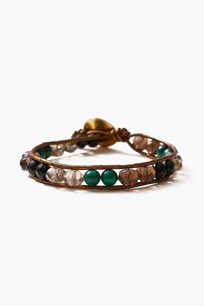 Green Mix Single Wrap Bracelet