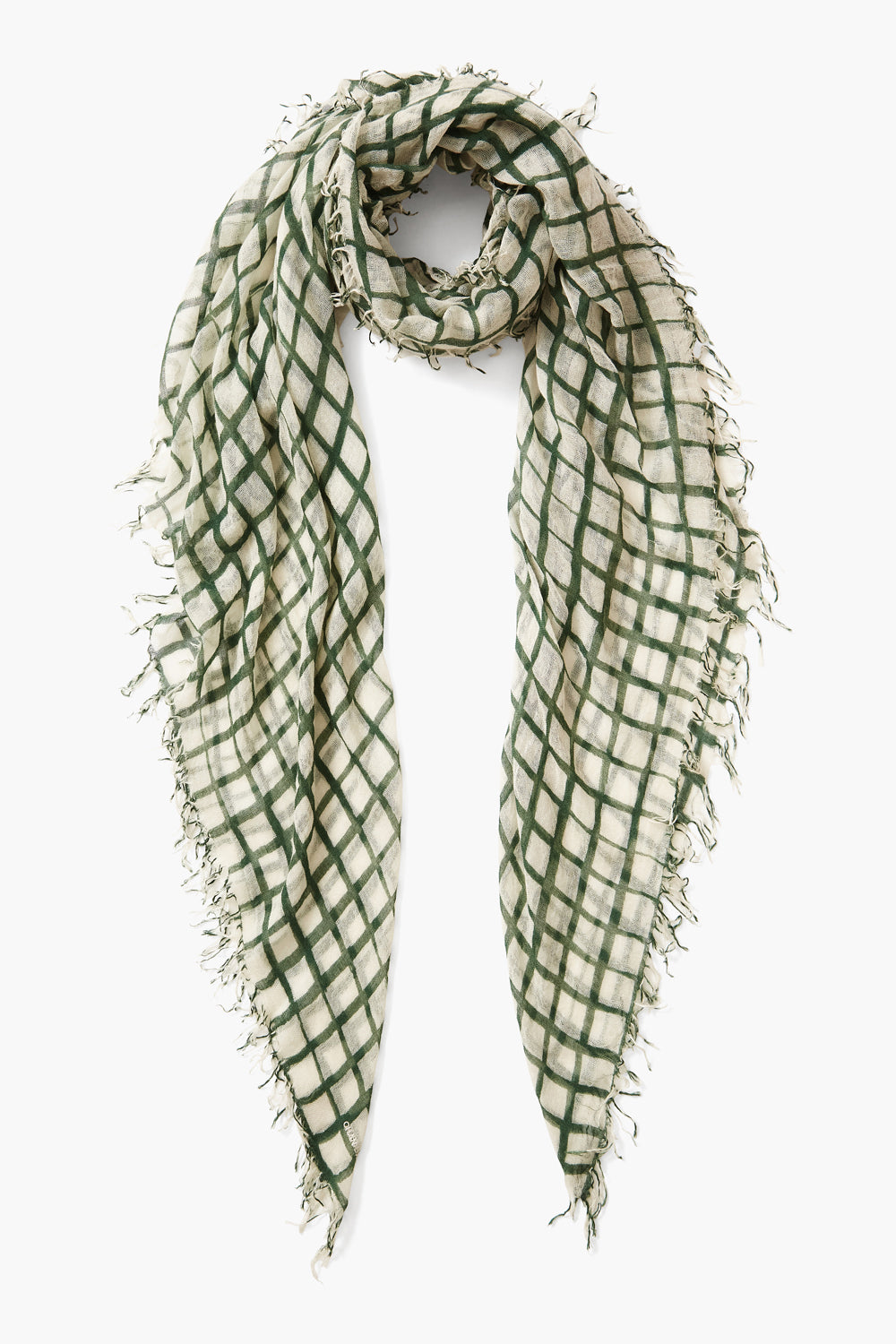 Evergreen Windowpane Cashmere and Silk Scarf Chan Luu