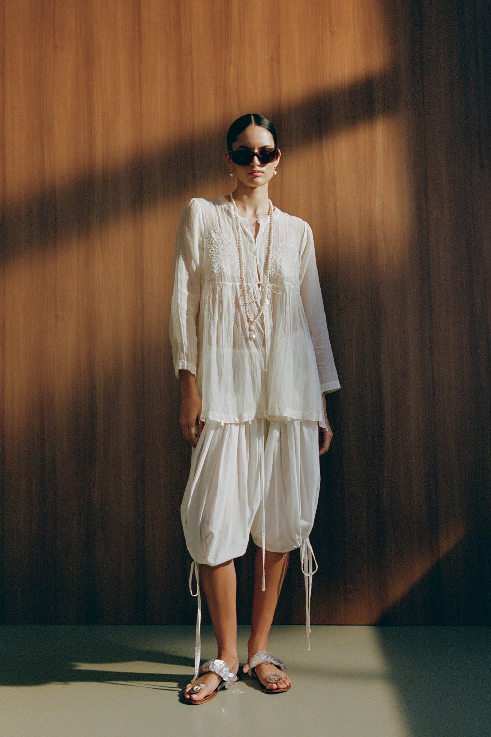 Sequin Tear Drop Blouse Ivory – Chan Luu