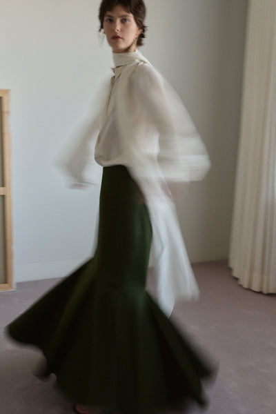 Godet Skirt Army Green