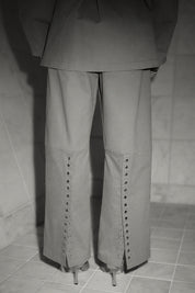 Back Snap Straight Leg Pant Bone
