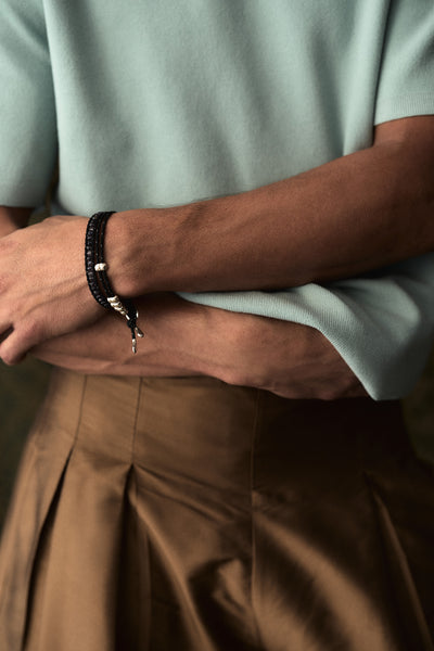 Abacus Single Wrap Bracelet Black