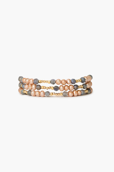 Antica Triple Naked Wrap Bracelet Champagne Pearl