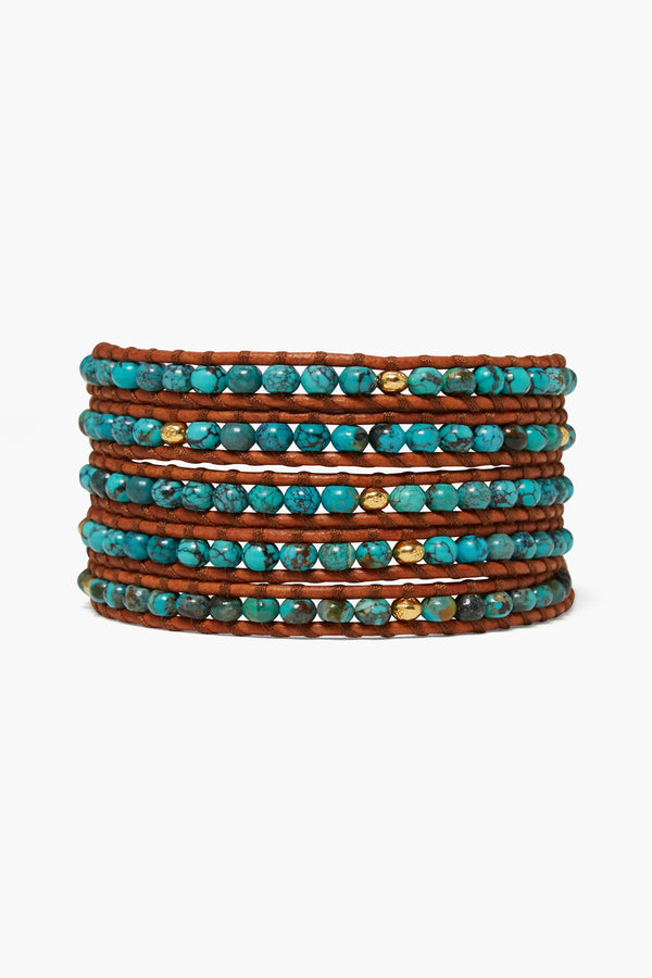 Buy Chan Luu Turquoise on Brown Leather Wrap Bracelet Online at  desertcartINDIA