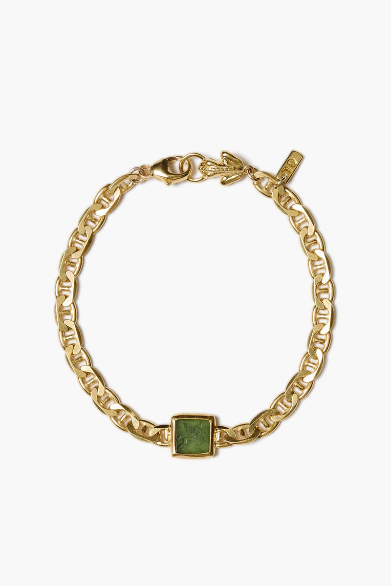 Pegasus Intaglio Bracelet Green Jade