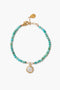 Coin Charm Bracelet Turquoise