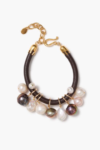 Lea Leather Bracelet Pearl