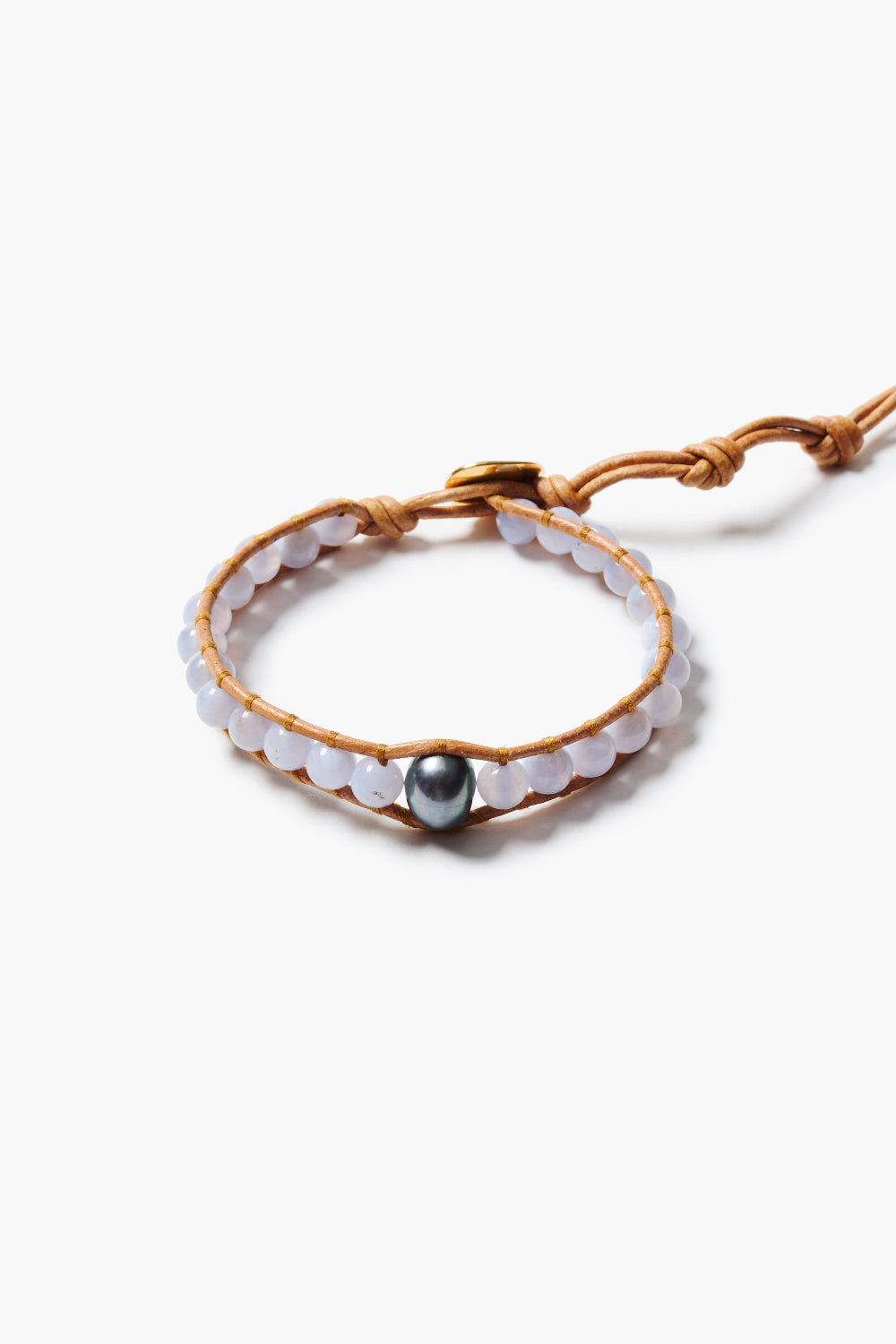 Nile Single Wrap Bracelet Blue Lace Agate