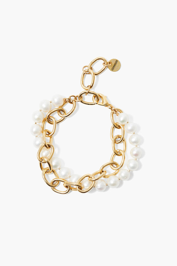 Esme Chain Bracelet White Pearl