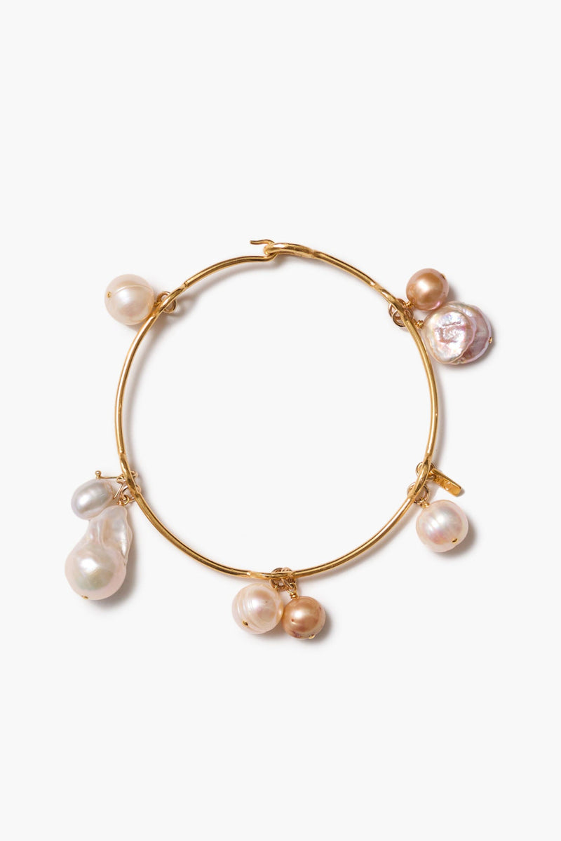 Crown Pearl Bangle Gold