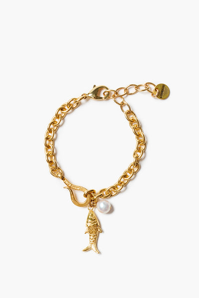 Fish Charm Bracelet Gold