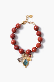 Knot Charm Bracelet Red Jasper