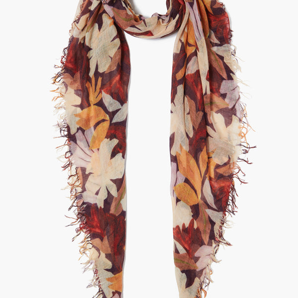 Magnolia Floral Print Cashmere and Silk Scarf Chan Luu