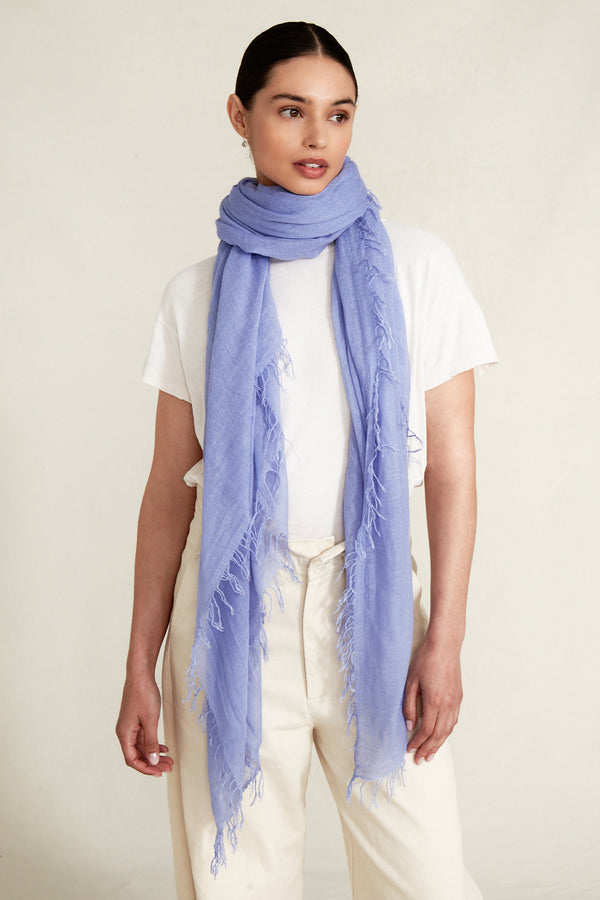 Periwinkle Cashmere and Silk Scarf